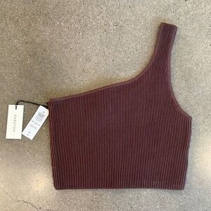 Aritzia Babaton Sculpt Knit Top in Coffee Bean - Women's Medium NWT